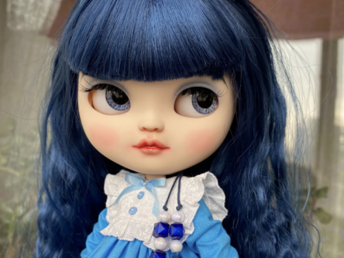 Blue hair baby tbl white skin custom Blythe icy doll,art doll,custom doll,ооак blythe,blythe doll,Blythe dress ,Blythe clothes,OOAK